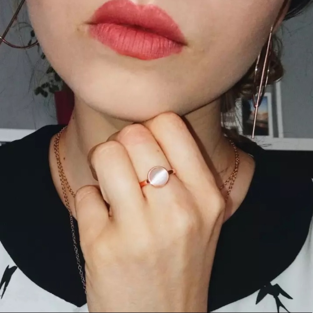 New High Quality 18k Rose gold plated opal Ring - Picture 6 of 8
